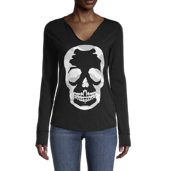 NEW ZADIG & VOLTAIRE Tunisien Black Skull Top - Medium - Picture 1 of 4